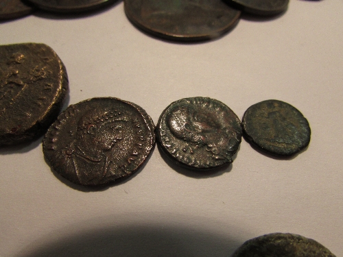 Six envelopes of coins including Georgian, early Roman and Egyptian, British Naval half penny - Image 4 of 5