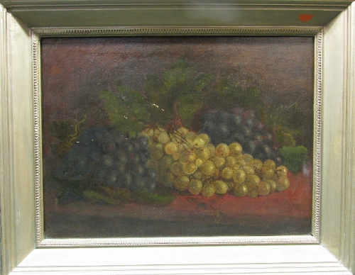 Two 19th century still lives - white grapes and black grapes (29cm x 39cm) unsigned, and grapes with - Image 3 of 3