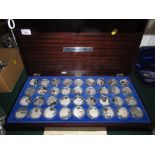 Presentation case of the Danbury Mint 'The Beauty of British Churches' - 36 silver medallions (