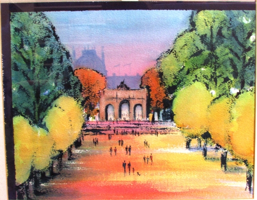 Majsan Stroud - four watercolours: 'Ponte Veccio', 'The Tuileries, Paris', 'Regatta' and still life, - Image 5 of 11