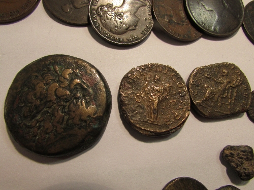 Six envelopes of coins including Georgian, early Roman and Egyptian, British Naval half penny - Image 3 of 5