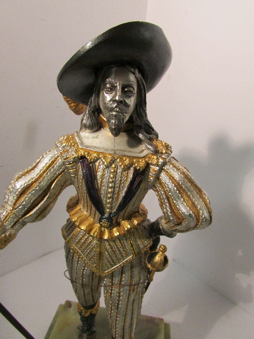 Anne Danesin for The Birmingham Mint cast metal figure of Charles I on green onyx plinth, numbered - Image 3 of 4