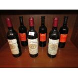 Three bottles of Chateau Saint-Jacques 1996 Bordeaux Superieur and three bottles of Cape View 1999