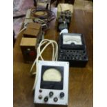 British Physical Labs ohmmeter no 5641 (needs re-wiring), and various other meters, gauges and