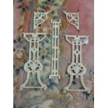 Victorian cast iron Coalbrookdale style table frame with foliate mouldings and cream painted, Rd