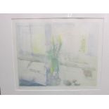 After Donald Wilkinson 'Flowers in Morning Sunlight - Eigg', limited edition etching and aquatint,