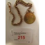 George III guinea 1795 in a 9ct gold mount and chain (total weight 26g)