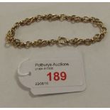 9ct gold link bracelet, 8g