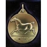 Hackney Horse Society silver medal by Mappin and Webb in fitted presentation case, the cushion