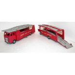 Dinky Supertoys car carrier 984 and trailer for car carrier 985, turntable fire escape 956, Coles
