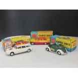 Three Corgi Toys model vehicles, each boxed - 480 Chevrolet Taxi Cab, 475 Citroen Safari Corgi Ski