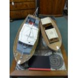 Two model boats / launches made from plywood and wood - 'Georgina' with Caledonian Model Co electric