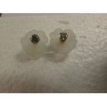 Pair of 10ct gold and solitaire diamond ear studs, (each stone estimated at 0.12 carat)