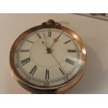 A gold chronograph pocket watch, Roman chapter with outer dial graduated to 300 in intervals of