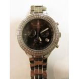 Diamond & Co gentleman's quartz chronograph wristwatch in stainless steel casing marked DC009 HL