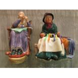 Two Royal Doulton figures - 'A Stitch in Time' HN2352 (height 16cm); and 'Silks and Ribbons'