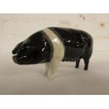 Beswick model of black pig CH. MERRYWOOD SILVER WINGS length 14.5cm, marked Beswick England