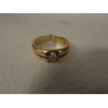 Gold ring marked 18ct set with solitaire brilliant cut diamond estimated at 0.25 carat, total weight