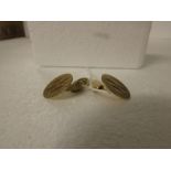 Pair of 9ct gold oval cufflinks, 5.8g