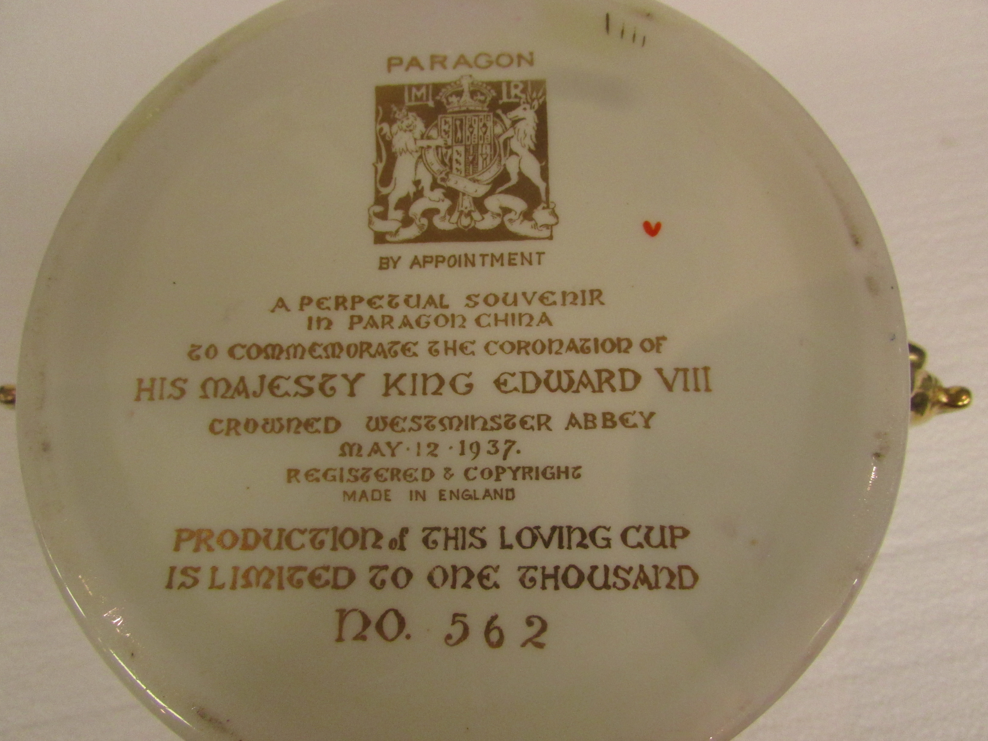 Paragon Perpetual Souvenir King George VI Coronation plate and an Edward VIII Coronation loving - Image 6 of 6