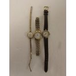 Vertex Revue ladies wristwatch with 9ct gold bracelet (minute hand detached); together with a