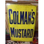 Original 'Colman's Mustard' yellow enamel wall sign