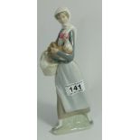 Lladro figure of Lady with a Chicken and