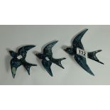 Set of three Beswick flying swallow wall