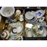 A collection of pottery & glass ware to