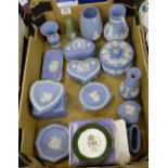 A collection of Wedgwood light blue jasp