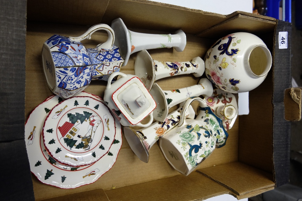 A collection of Masons pottery to includ