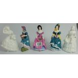 A collection of Coalport figurines (5)