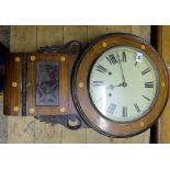 Edwardian mahogany inlaid drop dial wall