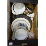 A collection of pottery to include spitting image egg cups, various collectors plates, tureen and