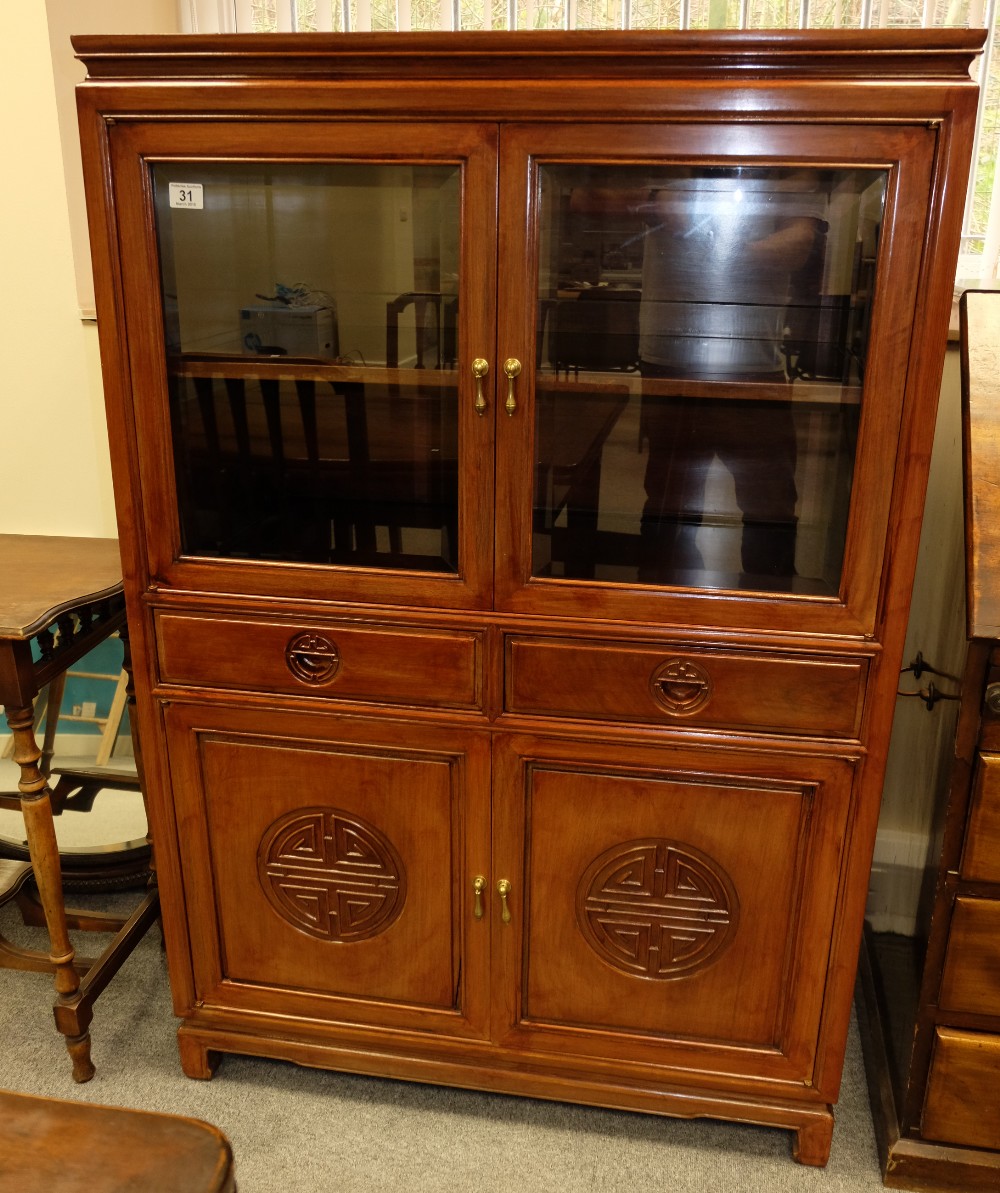 quality Chinese carved  Walnut 4 door ca