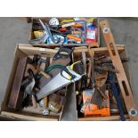 A large collection of vintage woodworking tools (3 trays)