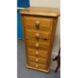 Good quality pine tall chest with 6 draw