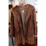 Musquash Fur Coat, 3/4 length approx siz