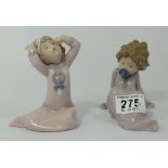 Lladro children figures Boy & Girl with