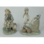 Lladro large figures Peruvian woman with