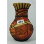 Okra Art Cameo glass vase decorated with