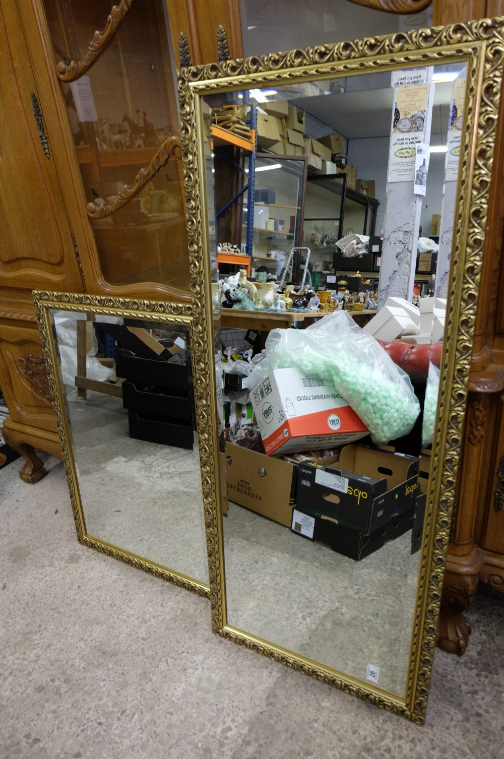 Gilt framed long hall mirror 127 x 53cm