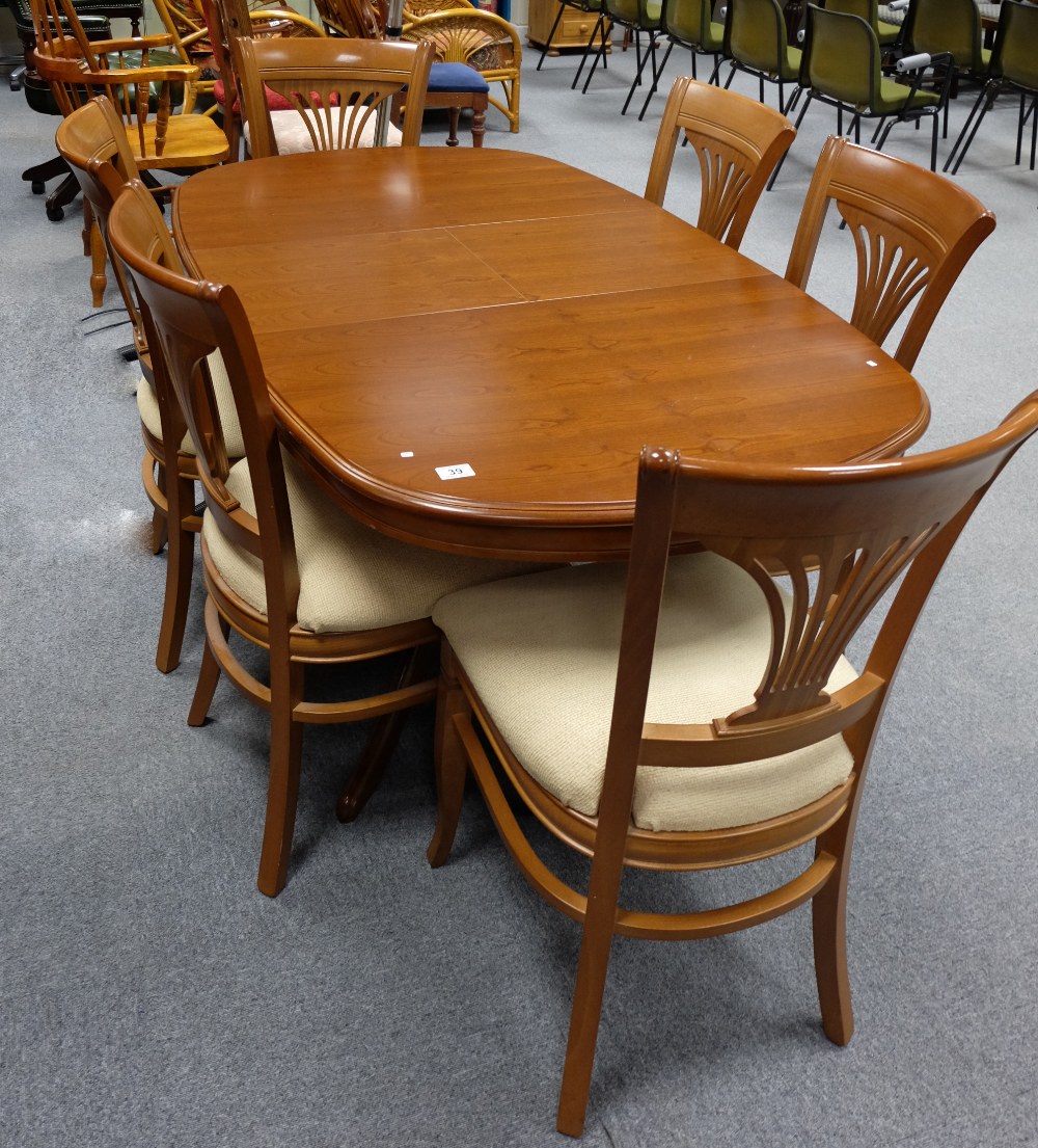 Reproduction teak wood extending dining