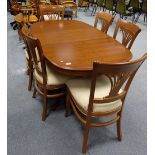 Reproduction teak wood extending dining