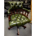 quality Leather chesterfield revolving o