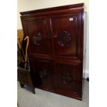 quality Chinese carved  mahogany 4 door