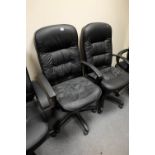 Pair high back revolving office armchair