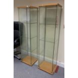 Pair freestanding glass shop cabinets ,