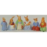 Royal Doulton set of Bunnykins figures comprising Mother DB472,Farmer DB471, Billy DB476, Reggie