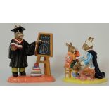 Royal Doulton Bunnykins figures Teacher DB380 and Nurse DB375 (2)